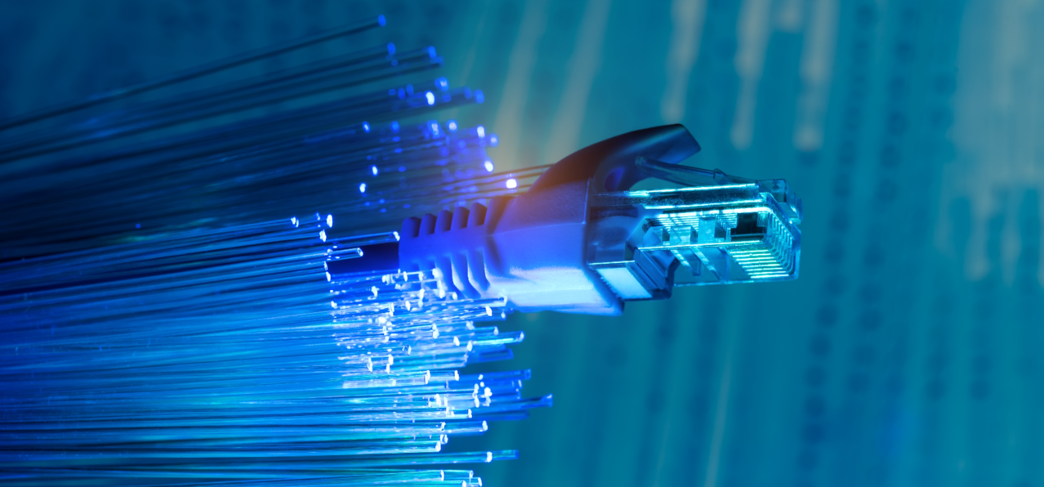network cable with fiber optics background